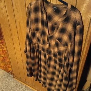 Torrid Plaid Button-Up Shirt Dress